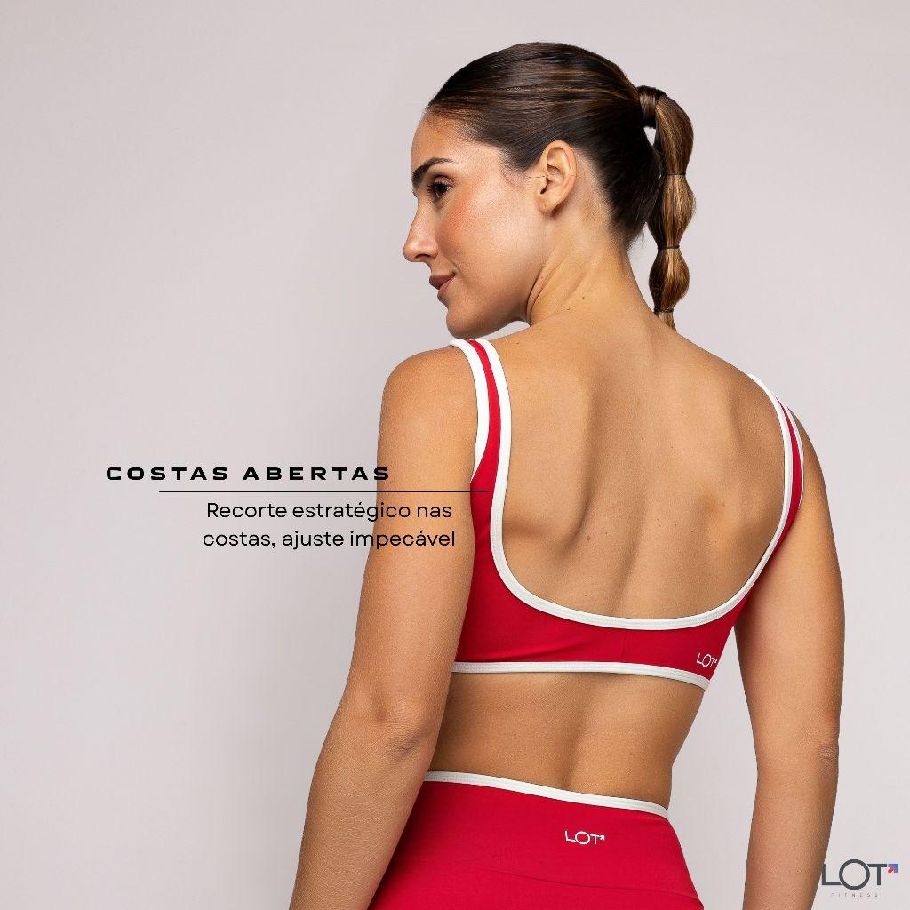 Top Poliamida Fitness Feminino Duas Cores Esportivo Academia Alta Sustentação Kate Coleção Duo
