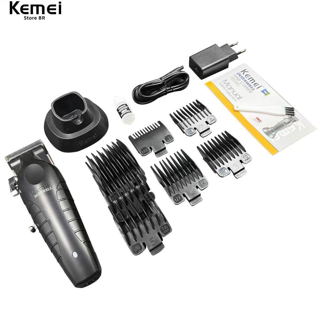 Máquina De Cortar Cabelo Profissional Kemei 2296 Bivolt 110v -220v Sem Fio USB Portátil Hair Clipper
