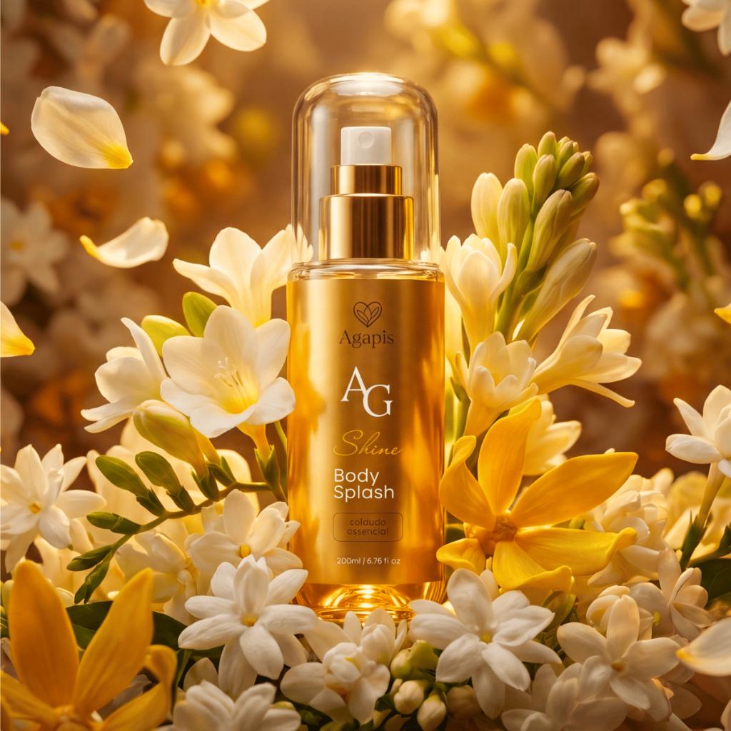 Body Splash Shine Agapis Beauty 200ml Fragrância Sedutora Desodorante Corporal Colônia