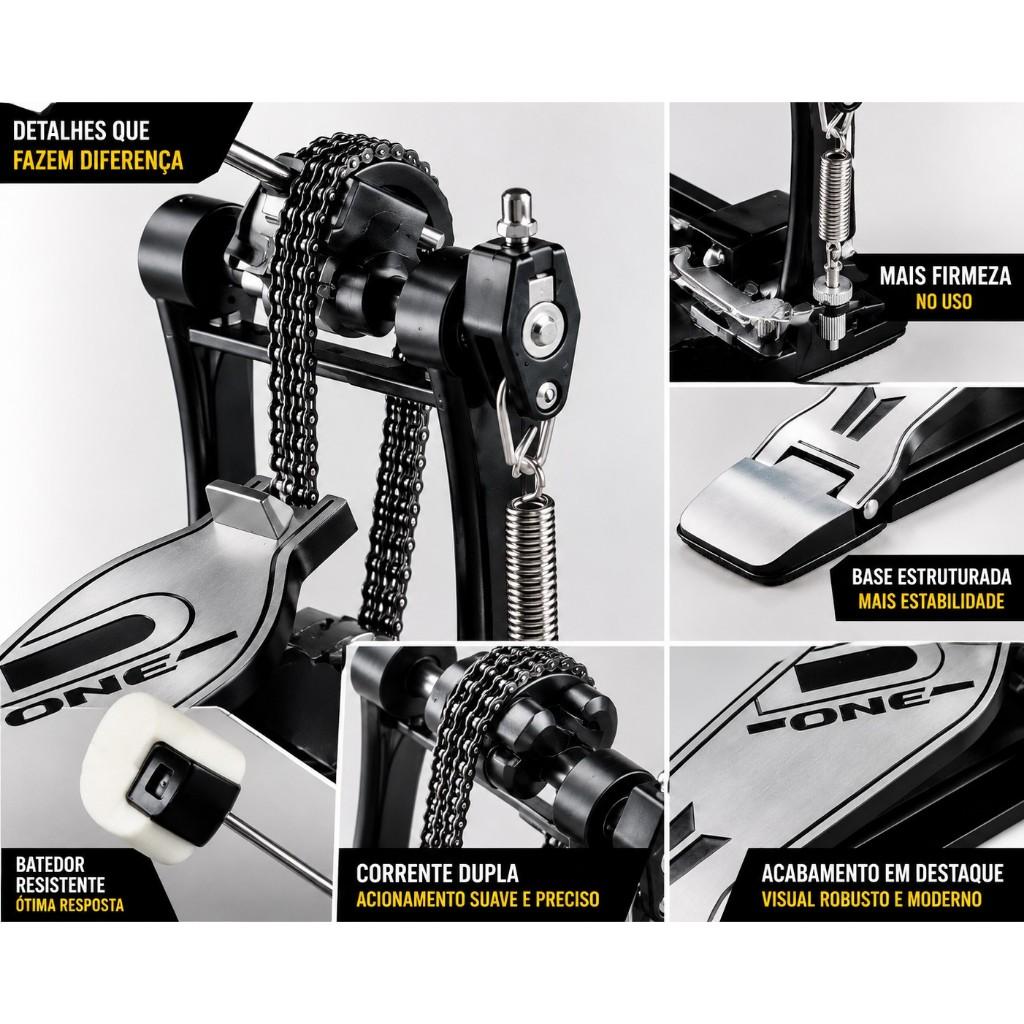 Pedal Bumbo Bateria D One Dp10 Cromado