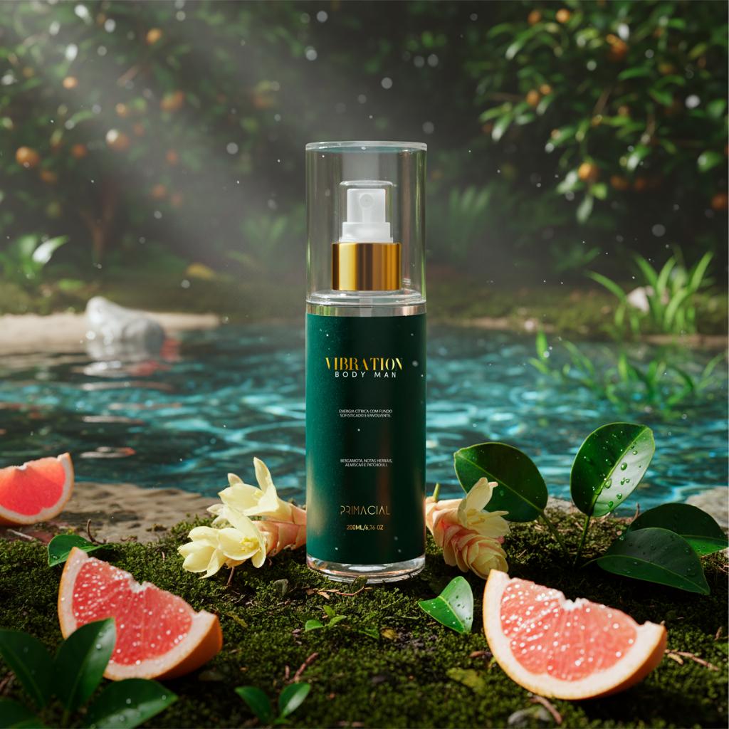 Body Splash Masculino Vibration 200ml - Primacial Perfume Cítrico