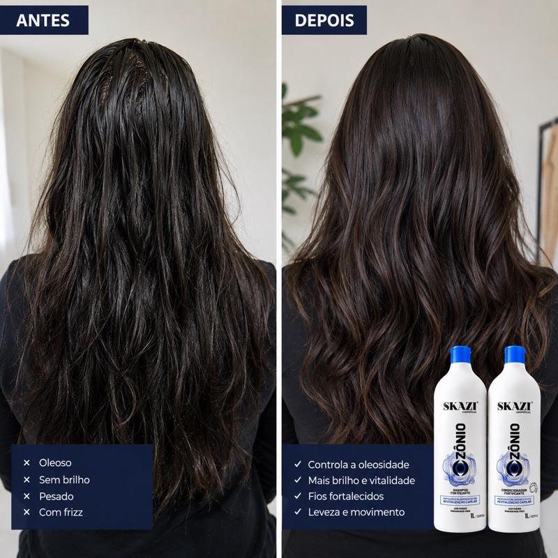 Kit Skazi Vegano Ozônio Com Jojoba Shampoo E Condicionador 1 Litro