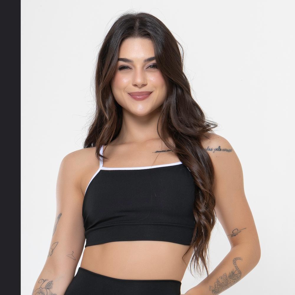 Top De Academia Feminino Alcinha Fitness Sustentação Treino - Zero Transparência