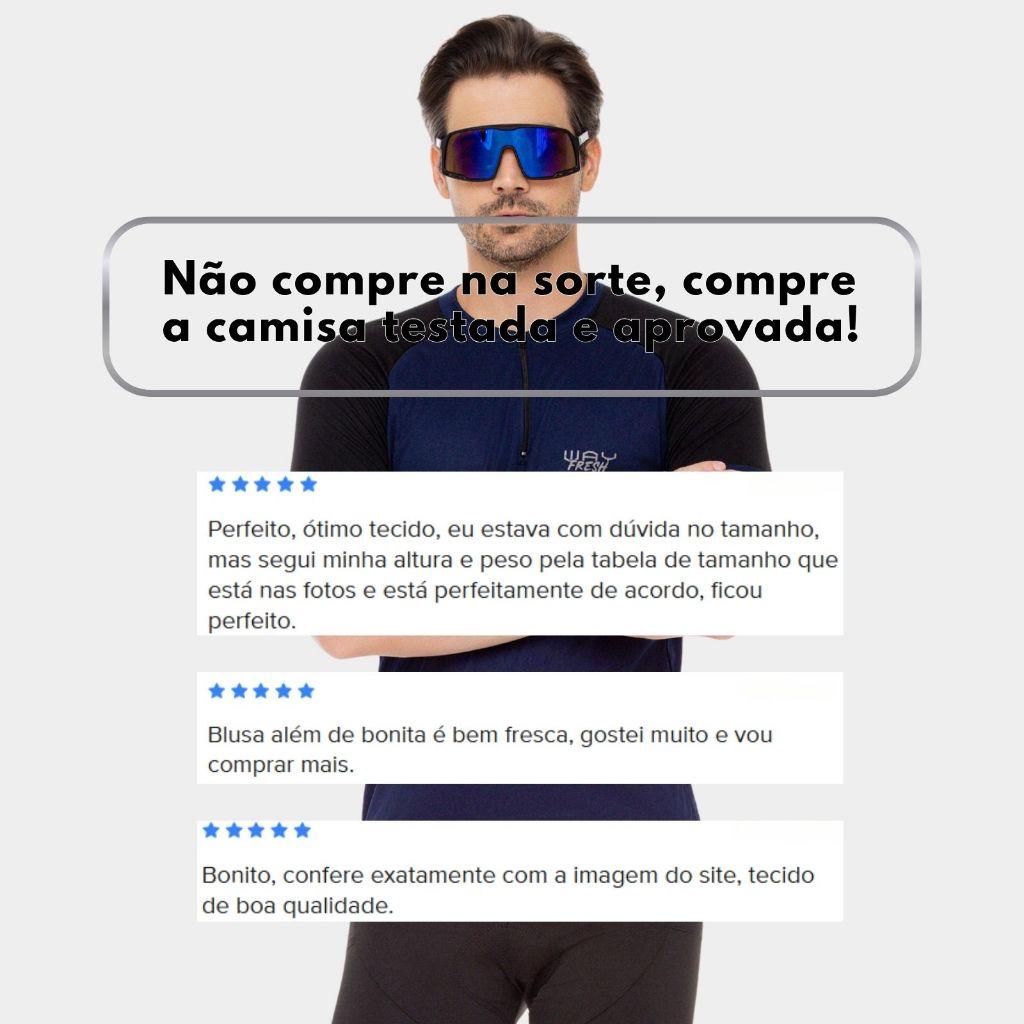 Camisa De Ciclismo Masculina Camiseta Manga Curta Way Fresh Azul Marinho Bike Pedal Mtb