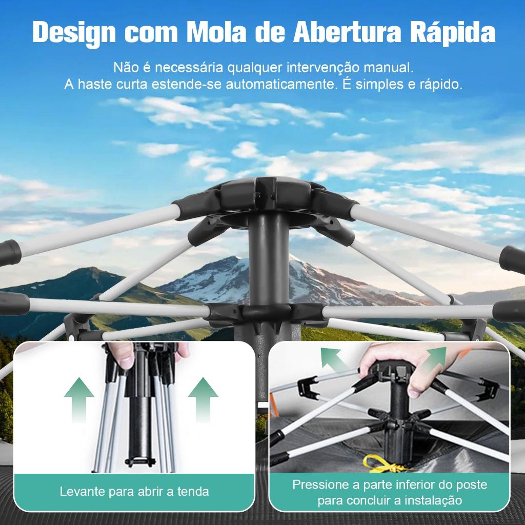 Barraca Camping Familiar 5-6 Pessoas Forestdog Automática Grande Com Toldo E Tela Mosquiteiro