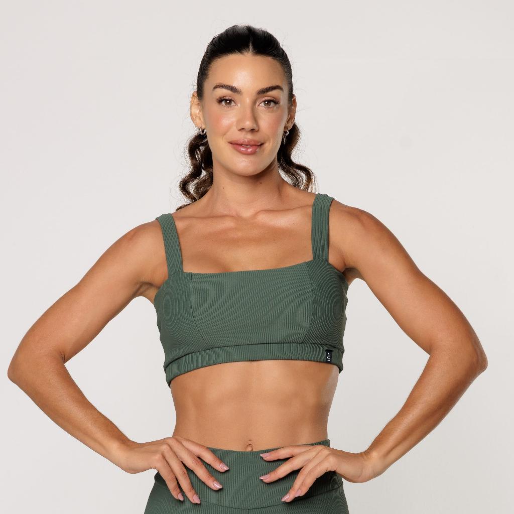 Top Fitness Academia Feminino Decote Quadrado Texturizada Top Academia Elevate