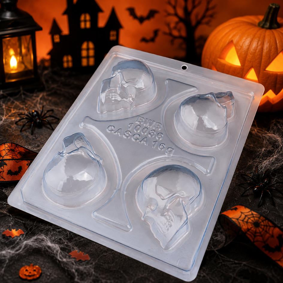 1 4 Forma Bwb Silicone 3 Partes Chocolate Crânio Médio Cod -10036 (choco)