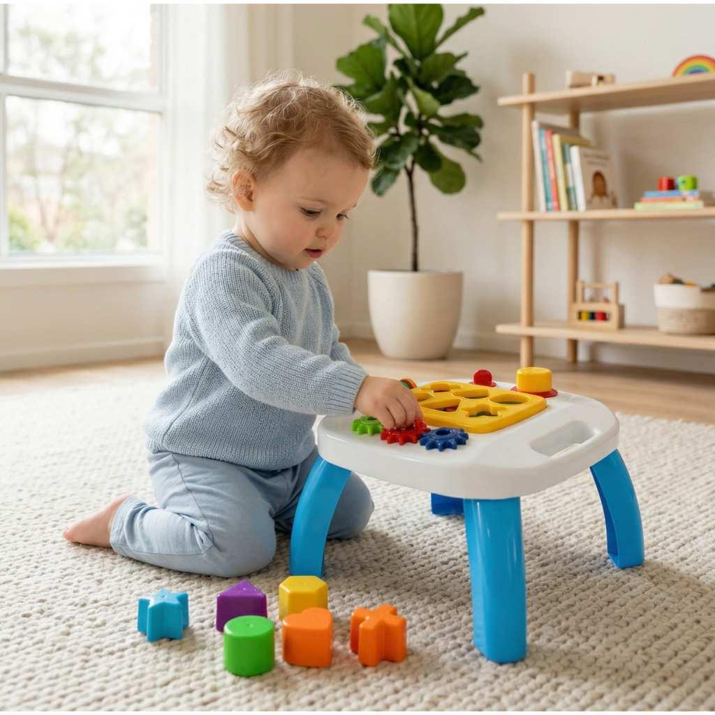Mesa Didática Mesinha Infantil Forminhas De Encaixe Brinquedo Educativo +12 Meses Queen Shop