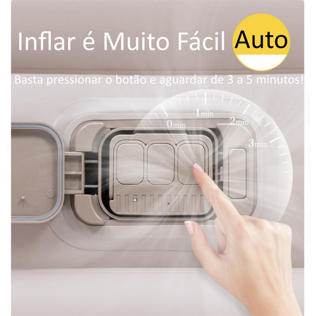 Colchão Inflável King 203 183 28cm Com Bomba Inflável De Bateria De Lítio Embutida E Removível