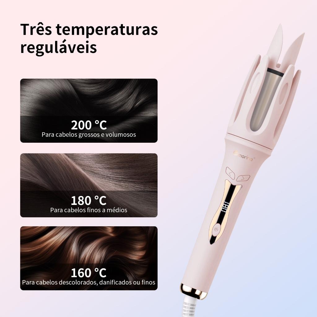Morina Modelador De Cachos De Reto Automático Profissional 25mm Bivolt Aquecimento