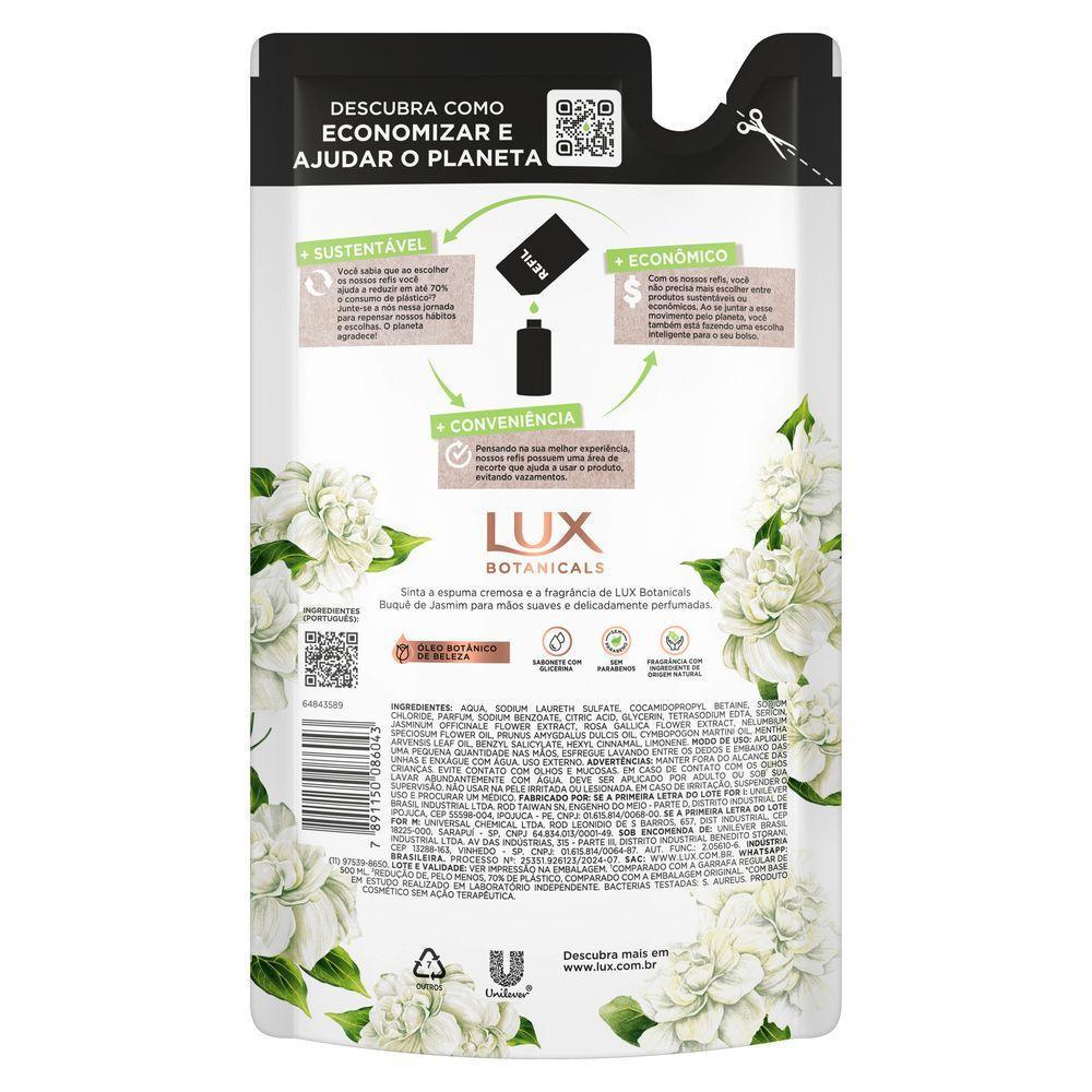 Refil Sabonete Líquido Para As Mãos Lux Buquê De Jasmim 500ml