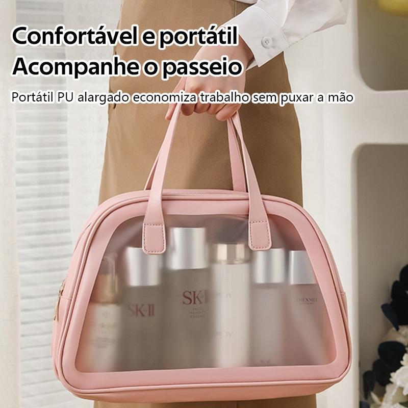 Bolsa De Cosméticos Premium Grande Capacidade Necessaire Portátil Com Divisão Seco/molhado Para Viagem -T12