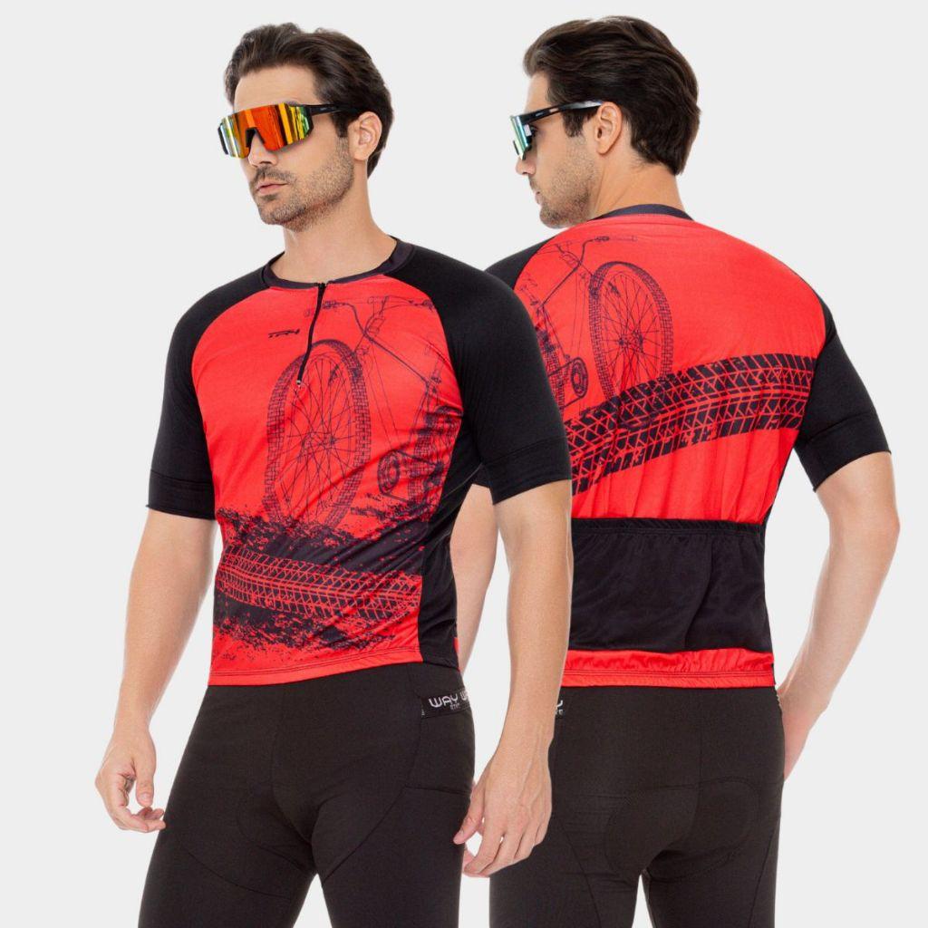 Camisa Ciclismo Masculina Manga Curta Way Bike Mtb Uv50
