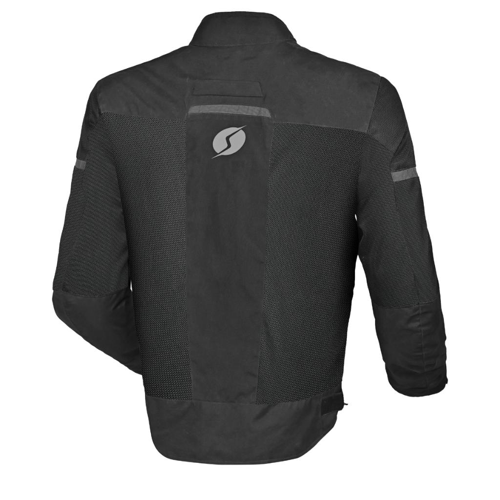 Jaqueta De Moto Vent Preta Masculina Shiver Ventilada Para Calor Com Proteção Bolsos Poliéster Refletiva Confortável