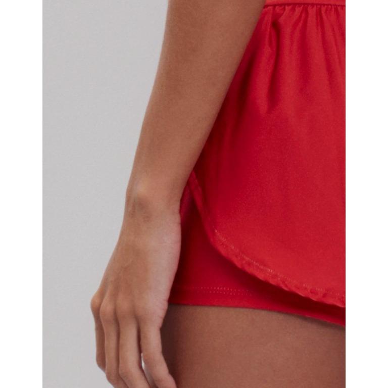 Short Corrida Duplo Feminino Red Legbox Academia Treino Fitness Ginastica