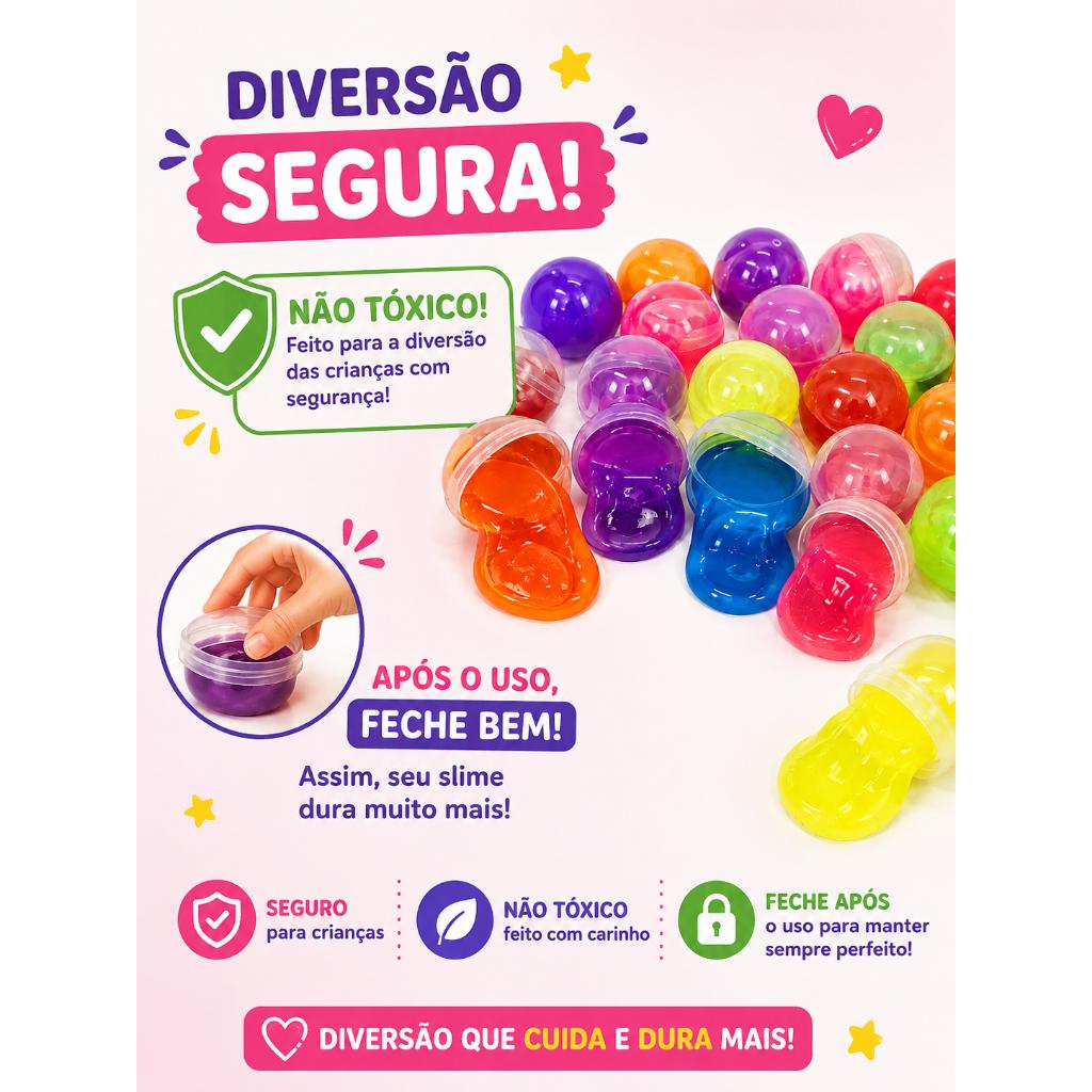 30 Geleca Slime Amoeba Para Kit Festa Infantil Lembrancinha Aniversario Prenda