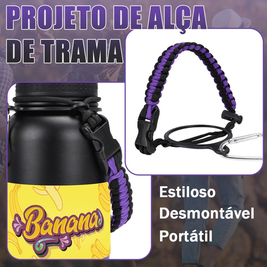 Modus Garrafa Térmica 1000ml Aço Inoxidável Com Alça Paracord Com Base Emborrachada