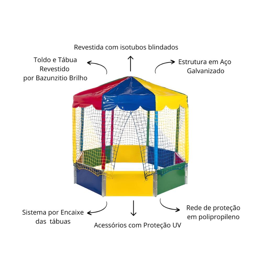 Toldo/telhado/cobertura Para Piscina Casinha De Bolinhas Oitavada 2 Metros