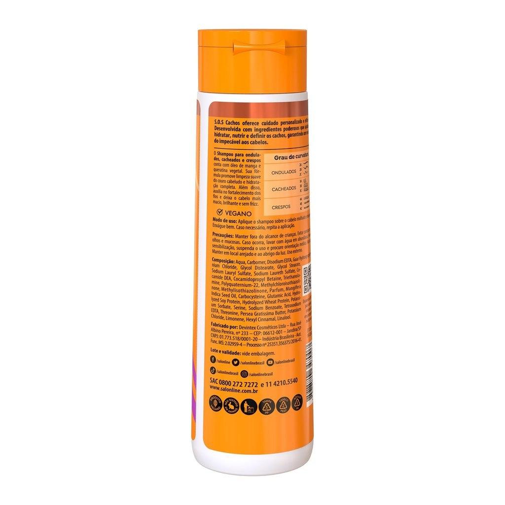 Kit Shampoo E Condicionador Sos Cachos Óleo De Manga E Queratina Salon Line