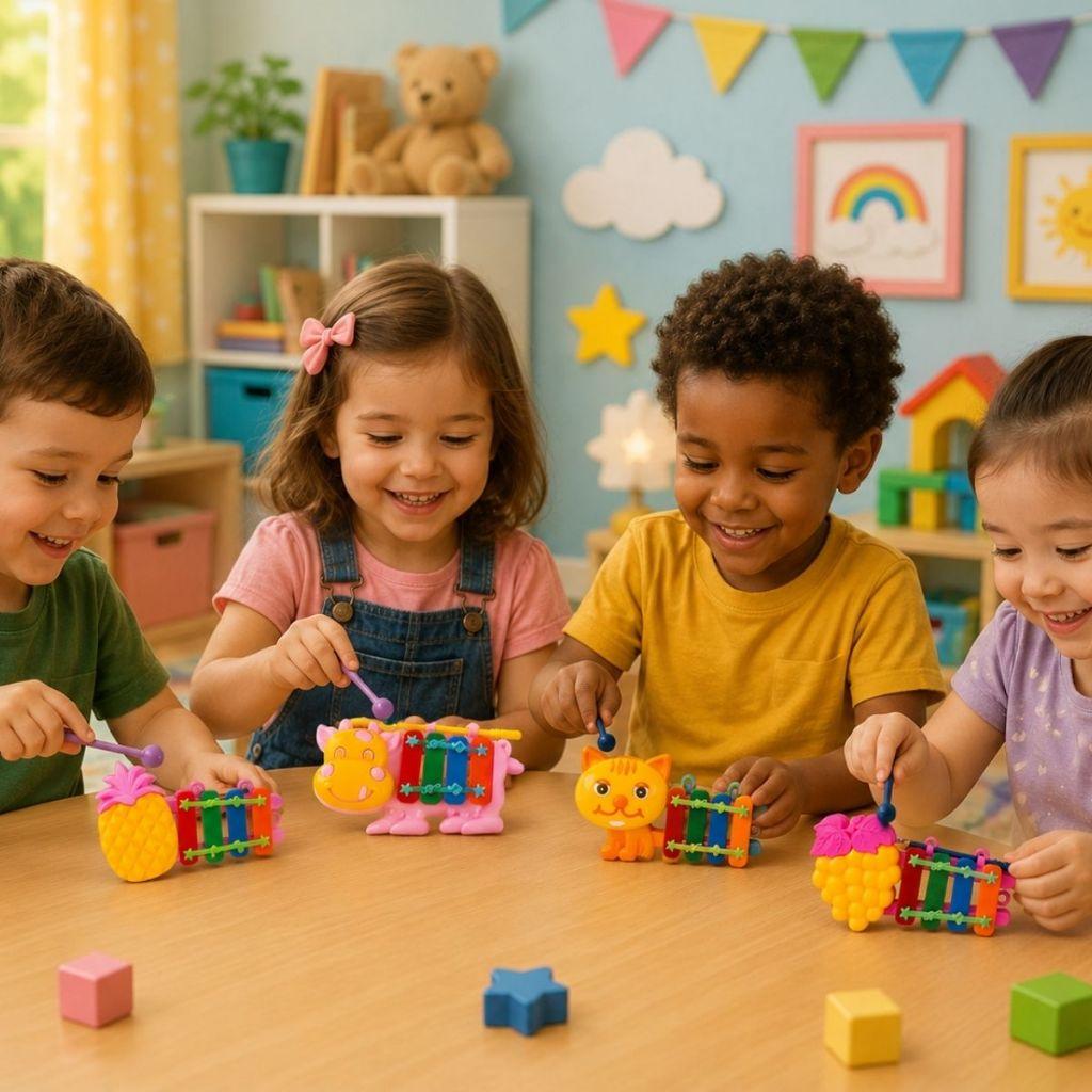 Kit 10/20 Xilofone Brinquedo Musical Infantil Educativo Prenda Festa Junina Festas Xilofone Frutas