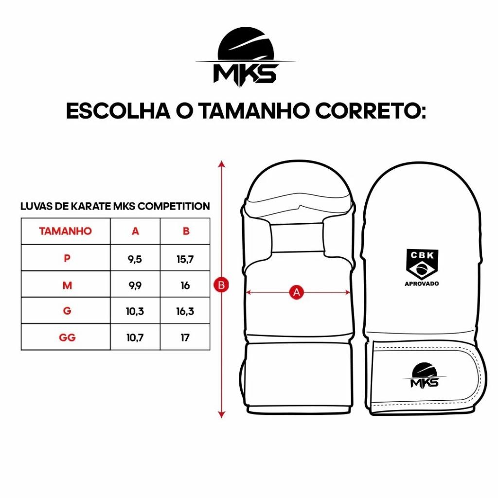 Par Luva Karate Mks Competition Homologada Aprovado Cbk