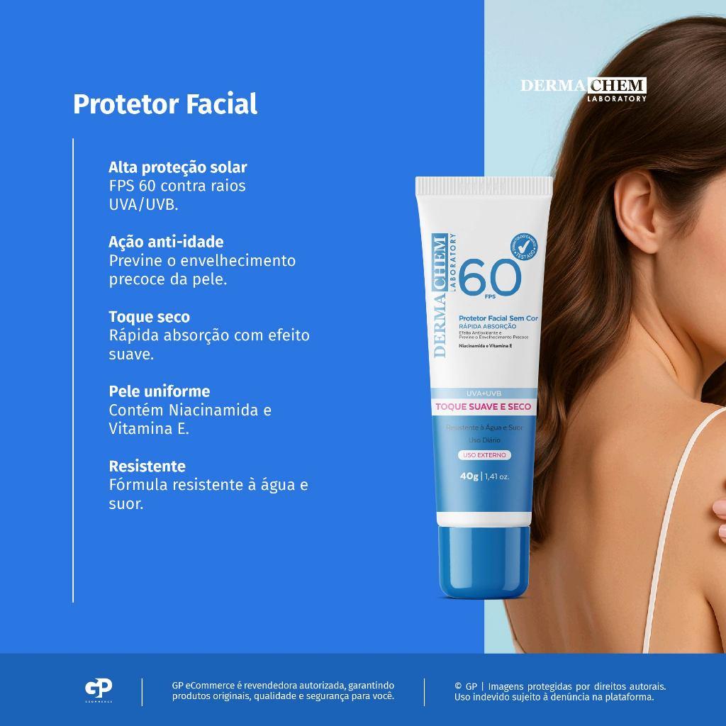 Kit 2 Protetor Solar Rosto Fps60 40g Dermachem