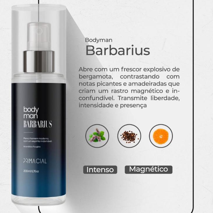 Kit Com 3 Body Splash Masculino Barbarius + Midtown + Enigma 200ml - Primacial