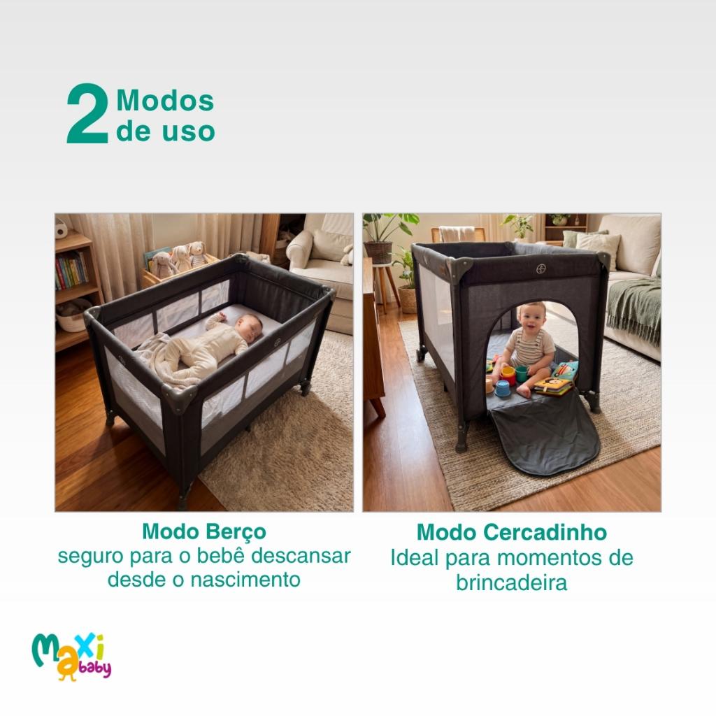Berço Portátil Infantil Cercado 0-15kg Lazy Maxibaby