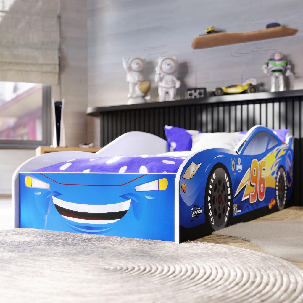 Cama Infantil Carros Mcqueen Montessoriana Baixa Em Mdf Com Grades De Proteção Para Quarto De Criança Menino