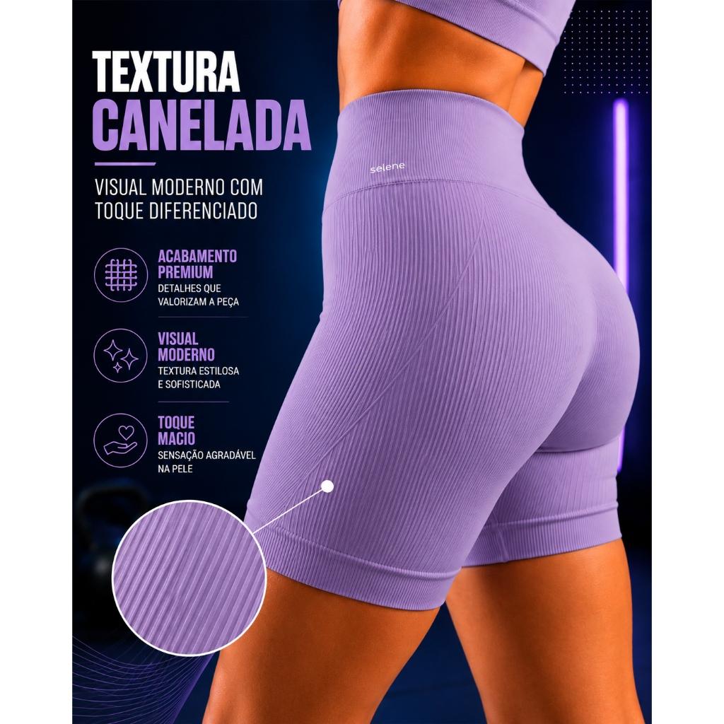 Short Selene Fitness Original Short Academia Canelado Feminino Short Esportivo Selene Sem Costura