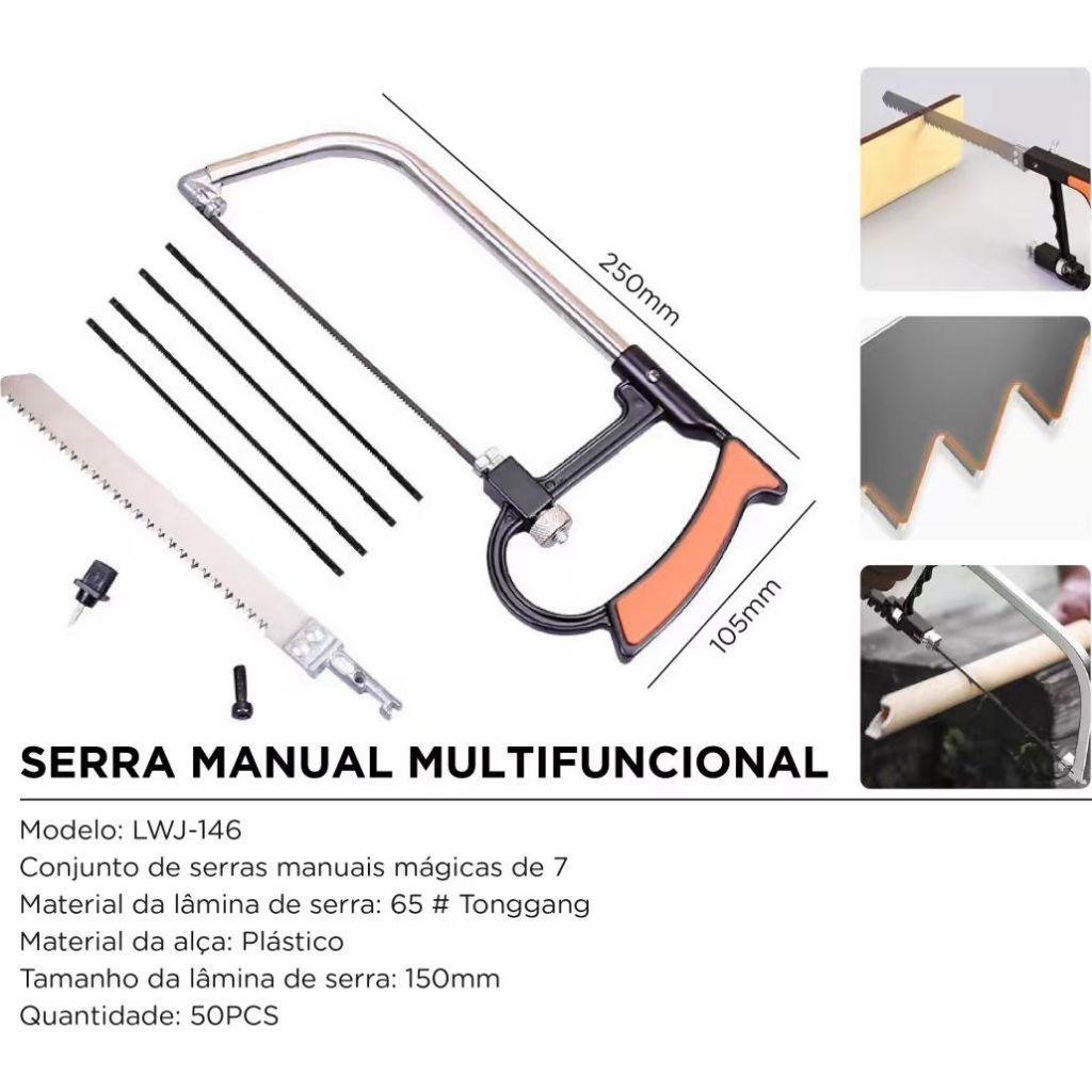 Kit Serra Mágica 7 Em 1 Luatek Multifuncional Corta Madeira Metal Vidro Luatek