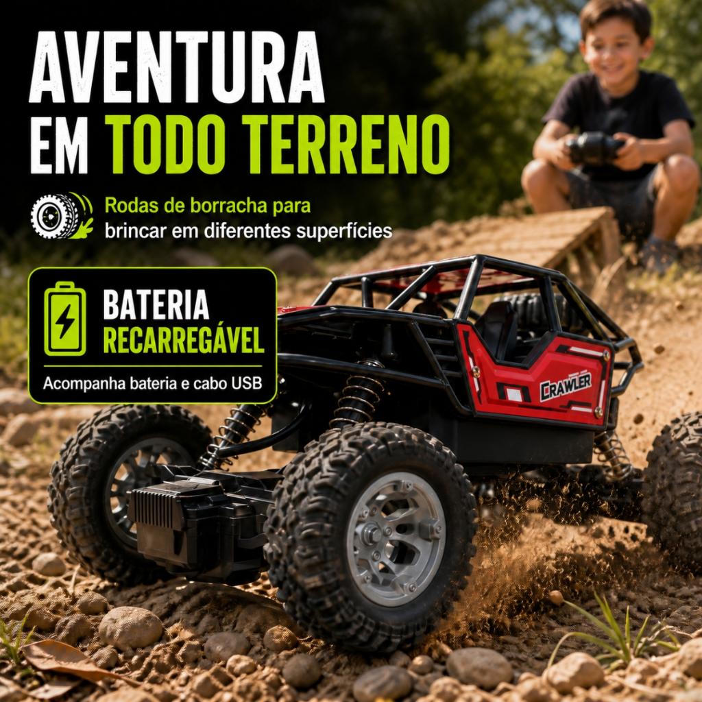 Carrinho De Controle Remoto Off Road Recarregável Brinquedo De Menino Escalada