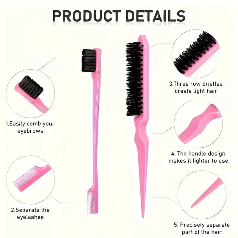 12pcs Escova Cabelo Curling Mouse Cauda Curva Natural Pente Conjunto Ferramenta Salão