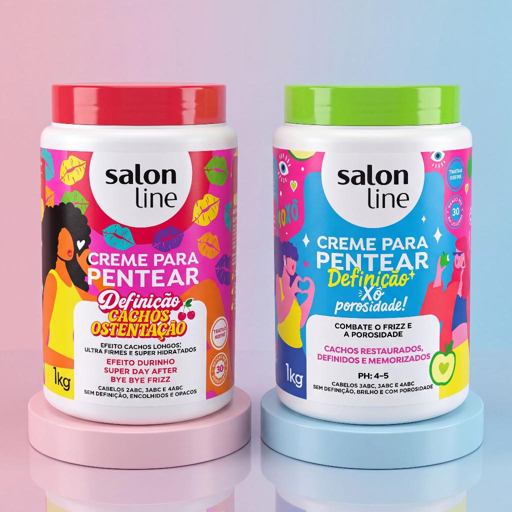 Kit 2 Cremes Para Pentear Xô Porosidade Selagem Máxima E Cachos Ostentação 1kg