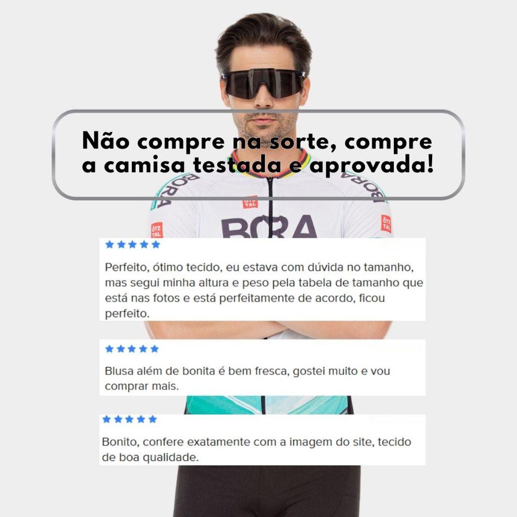 Camisa De Ciclismo Masculina Equipe Bora Verde E Branca Premium