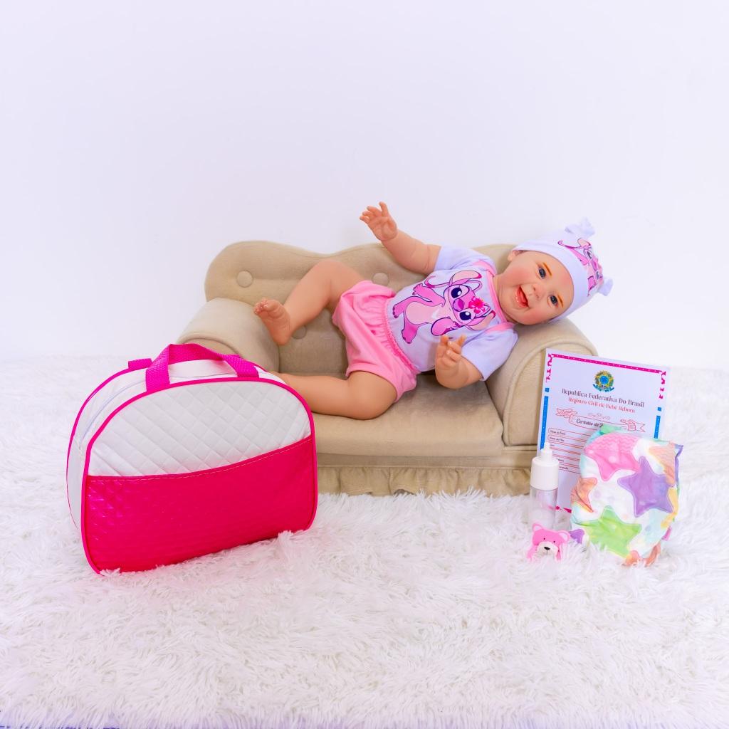 Bebê Reborn Menino Boneco Original Realista De Silicone Pode Dar Banho E Bolsa Maternidade