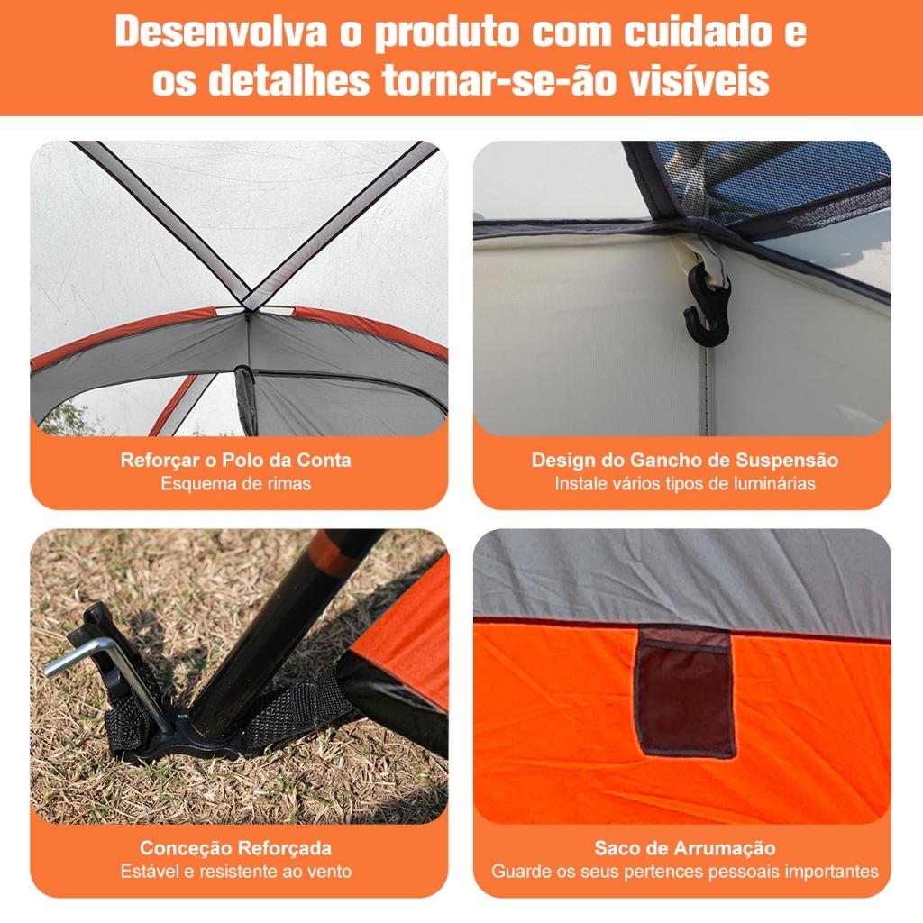 Barraca Grande Joyfox Barraca Camping Acampamento 12 -16 Pessoas Varanda 420 305 200cm