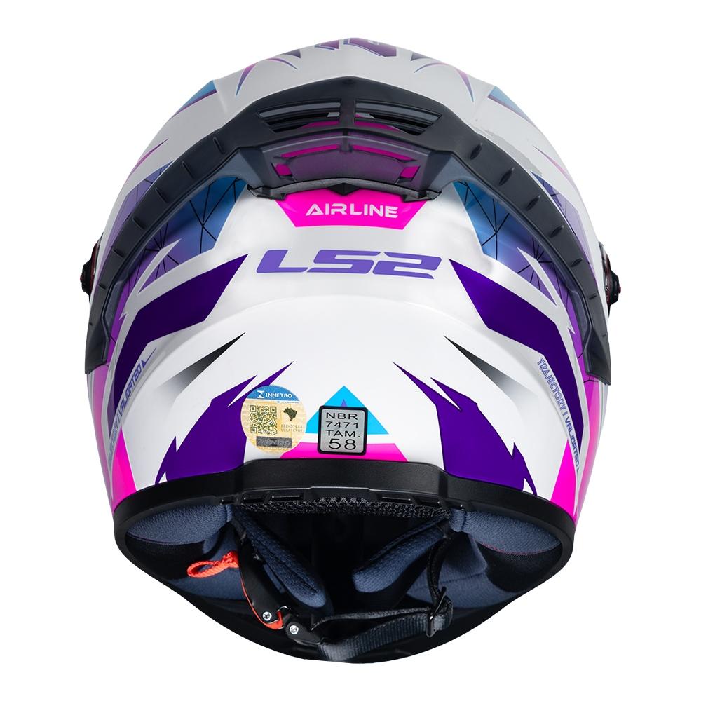 Capacete Fechado Ff358 PRO Airline Branco Rosa Azul Draze Tank Tribal
