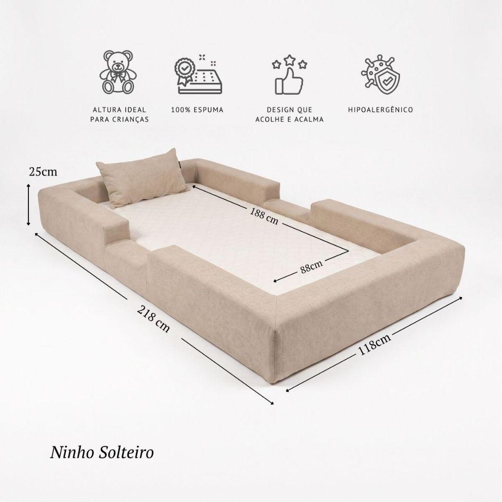 Cama Montessoriana Solteiro Ninho 100 Espuma Keiko