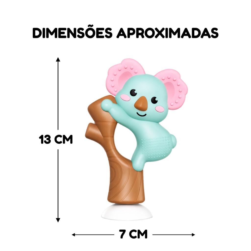 Brinquedo Chocalho Infantil Animal Coala C/Mordedor E Ventosa - Castela
