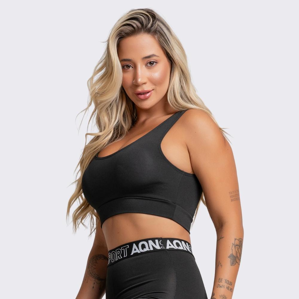 Top Academia Fitness Grace Preto Corrida Yoga Aqn Sport