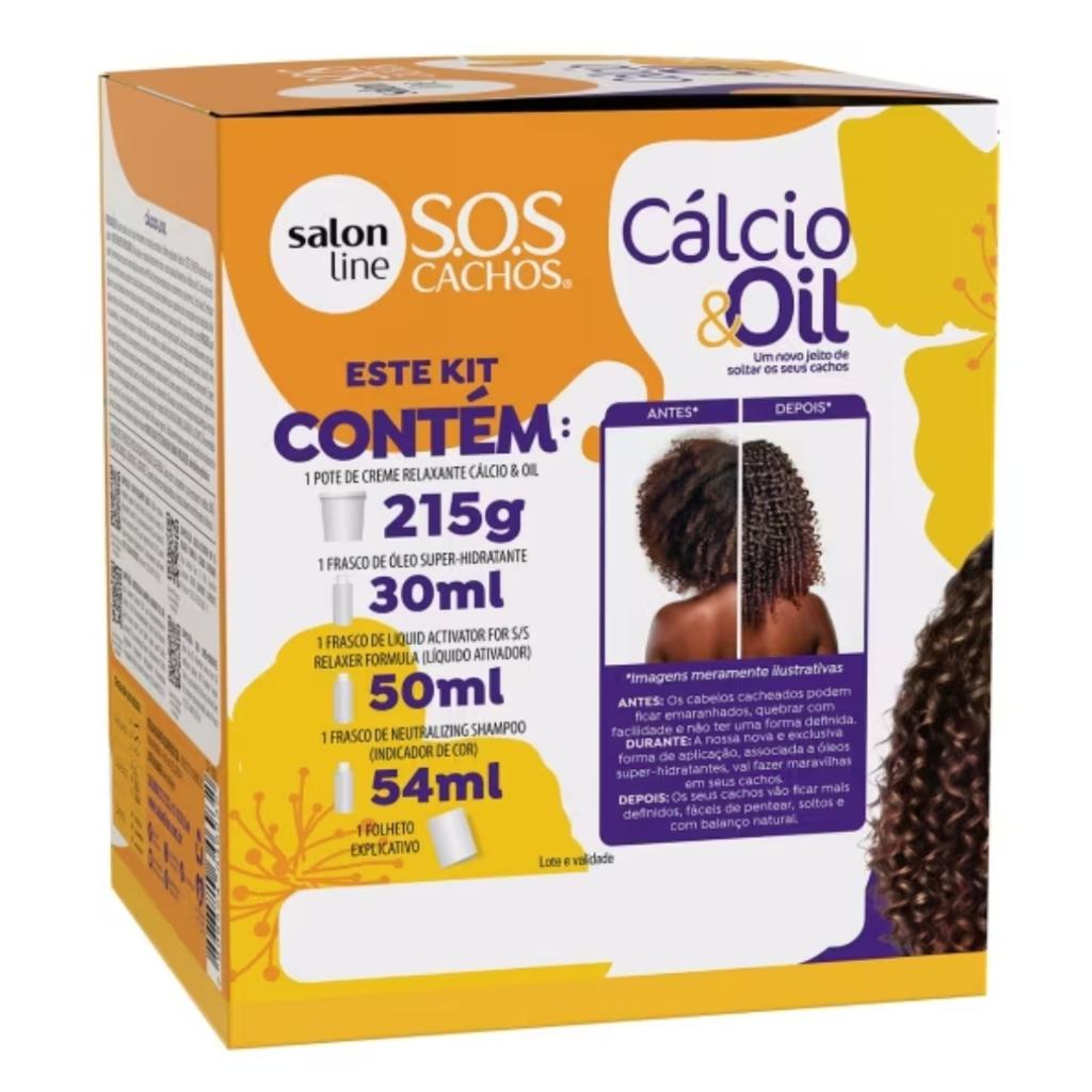 Kit Creme Relaxante Sos Cachos Cálcio E Oil Salon Line