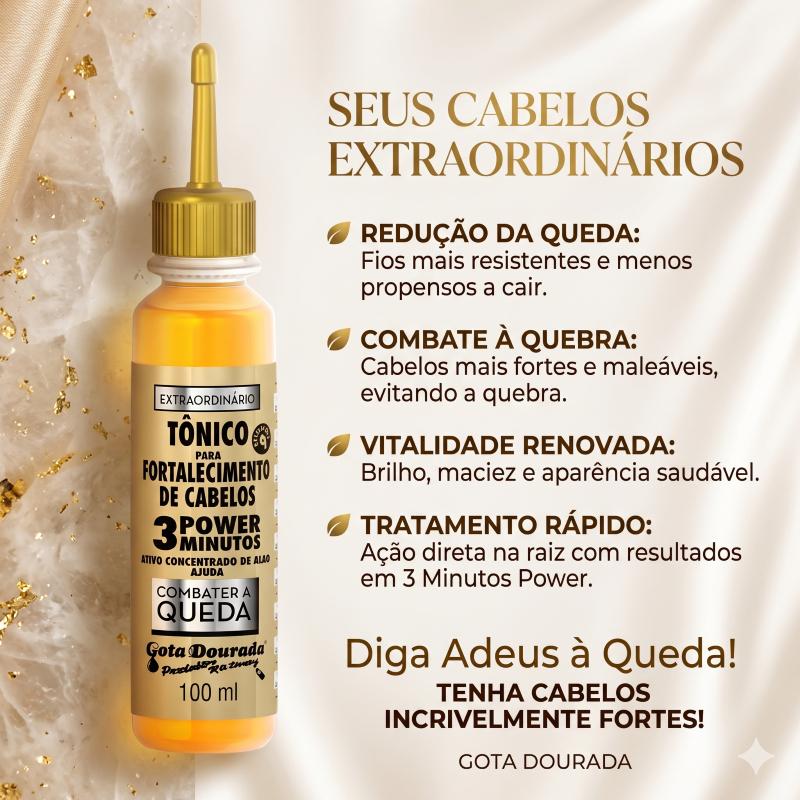 Kit 2 Tônicos Capilares Gota Dourada - Fortalecimento De Cabelos - Extraordinário