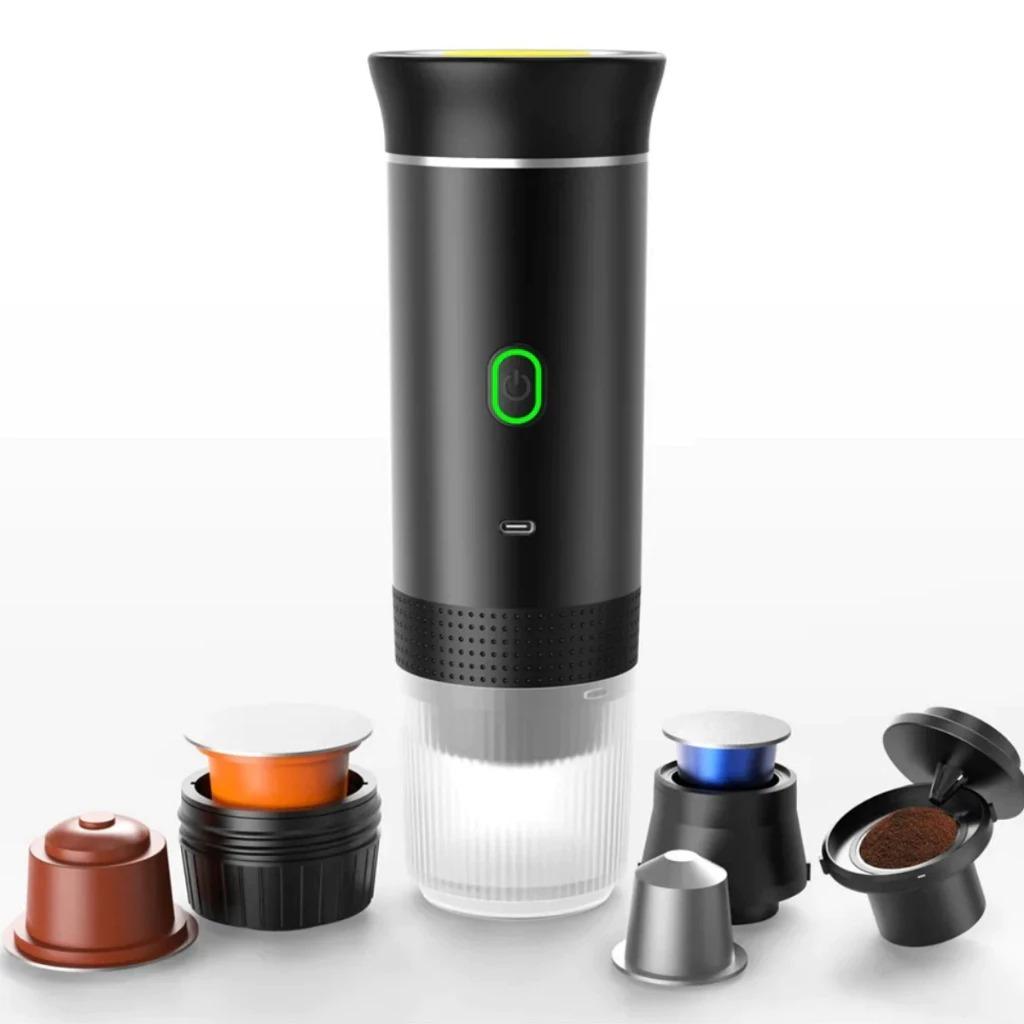 Cafeteira Eletrica Portatil 3 Em 1 Espresso Recarregavel USB Para Po E Capsula Copo 120ml Cf-1503