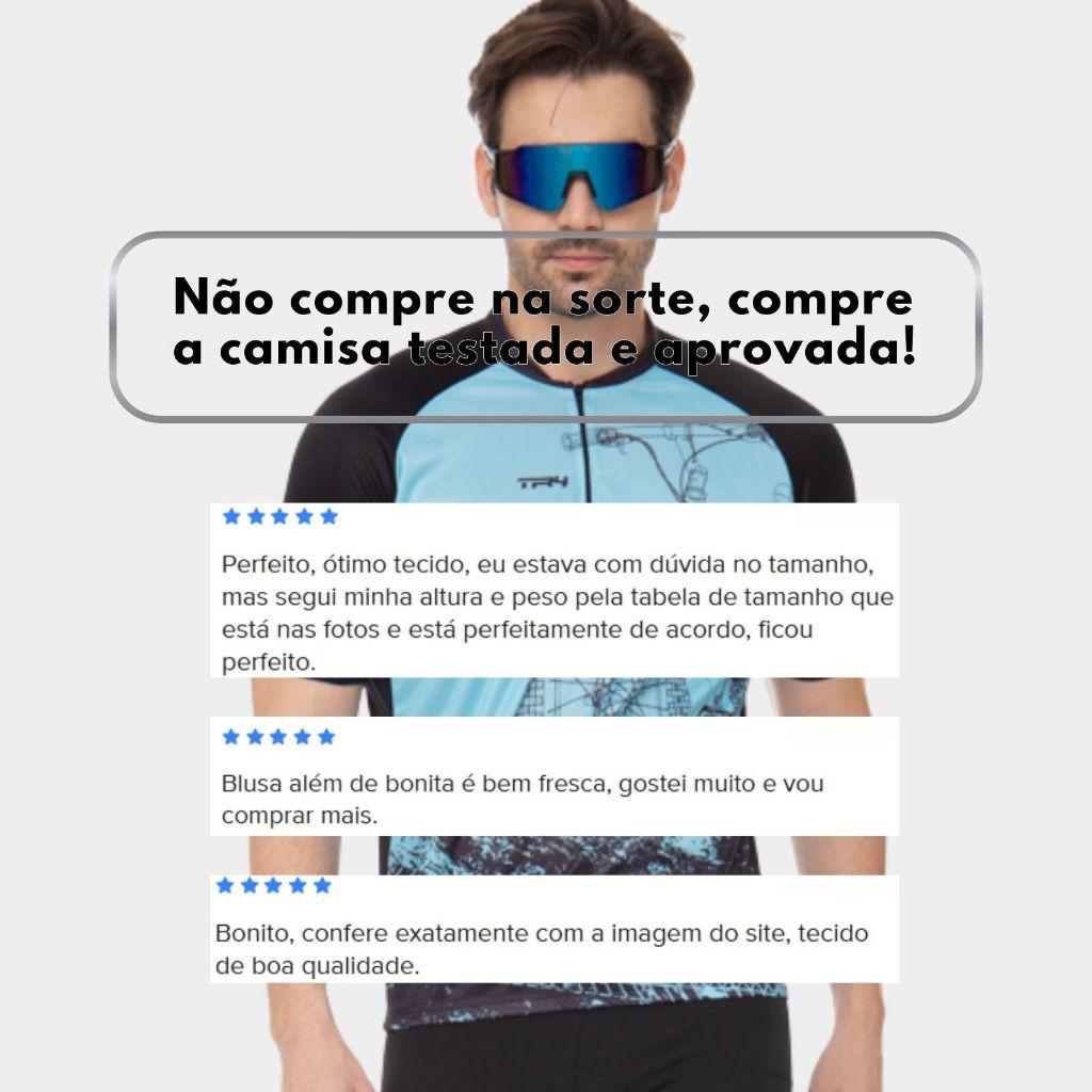 Camisa De Ciclismo Masculina Bike Roda Azul PRO Manga Curta