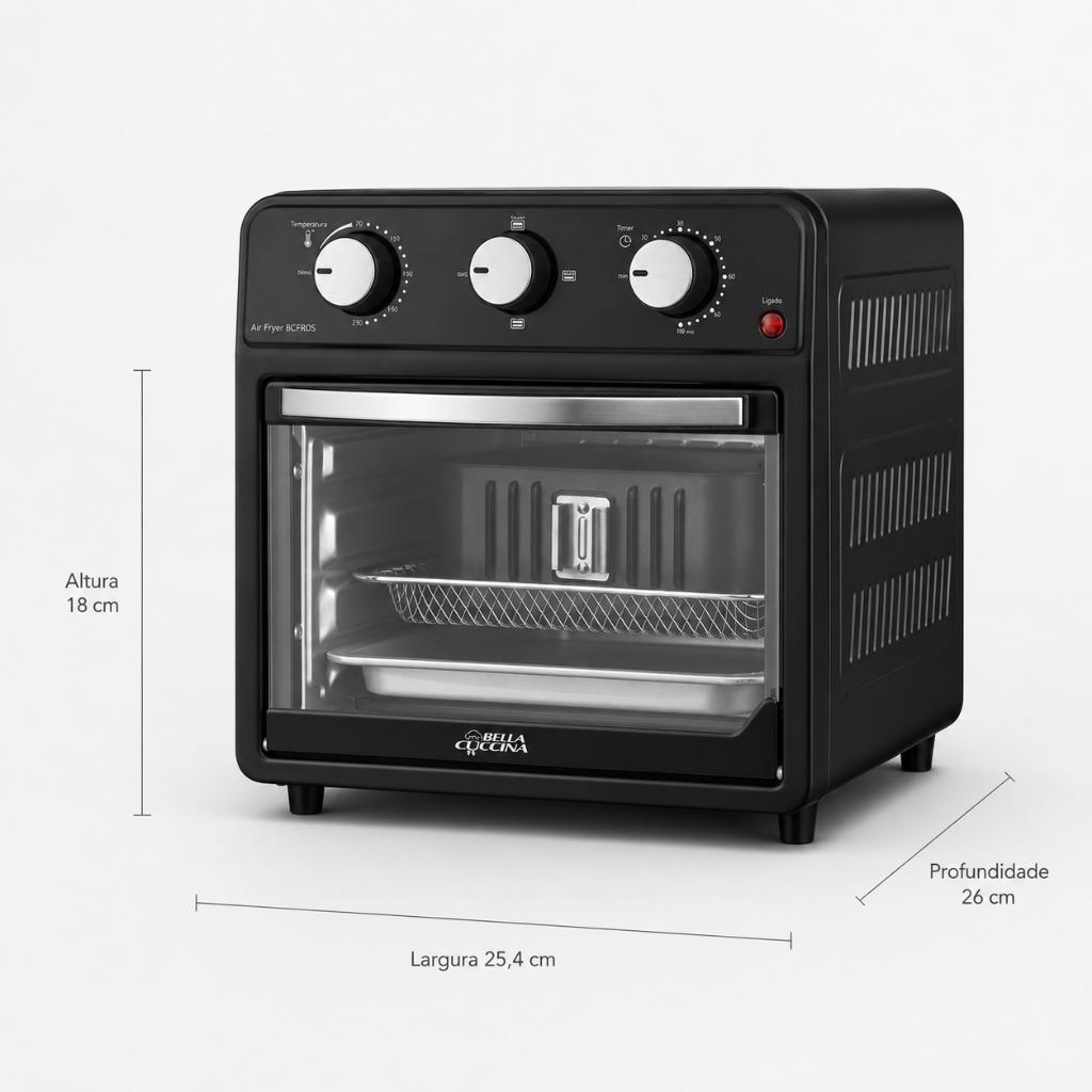 Fritadeira Air Fryer Oven Bella Cuccina 12L Bcfr05 1500w 127v