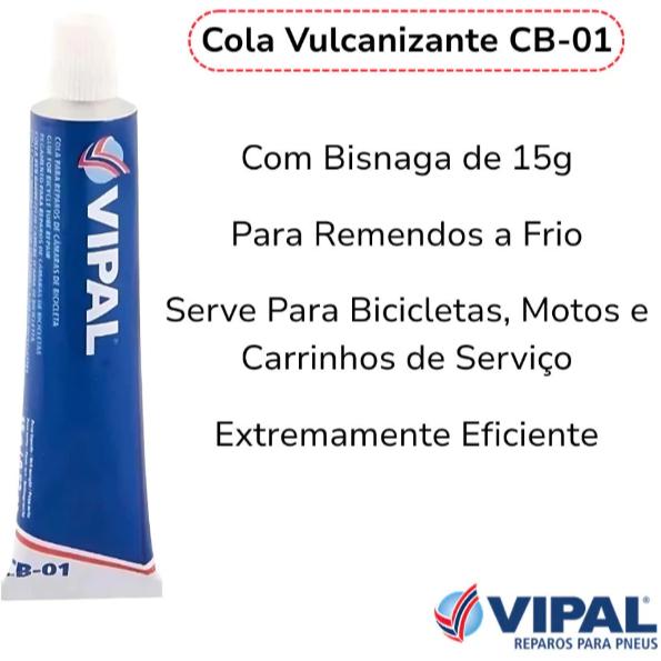 Kit Remendos + Cola Bicicleta E Moto Camara 20 Ou 50 Unidades Vipal Original Novo