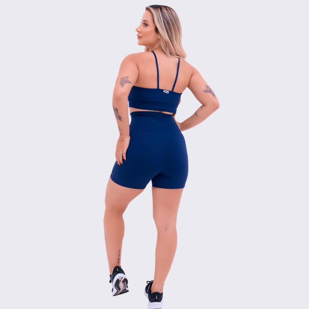Conjunto Academia Fitness Basic Marinho Tiras Aqn Sport