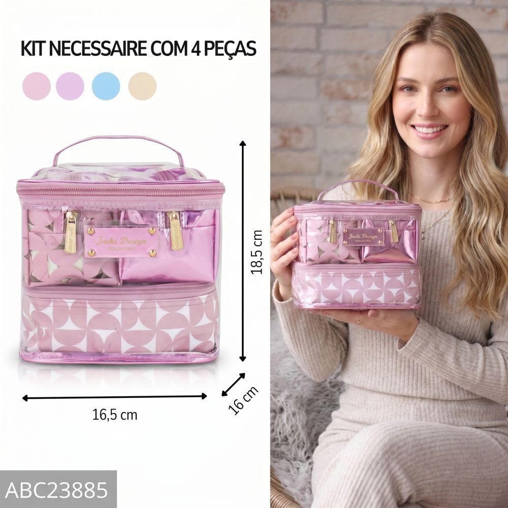 Kit Necessaire Transparente 4 Peças Para Viagens E Passeios O Melhor Custo-benefício Jacki Design