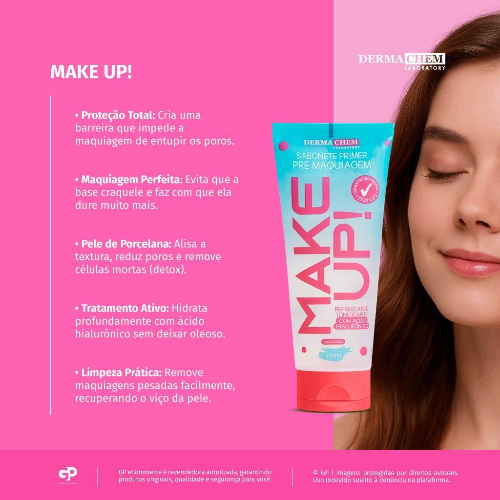 Kit 2 Primer Make Up 100ml Sabonete Facial Dermachem